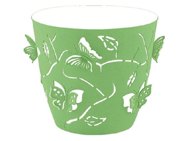 Горшок для цветов Plast Team Butterflies 2,5 л D175 мм круглый 176х176х164 мм зеленое яблоко